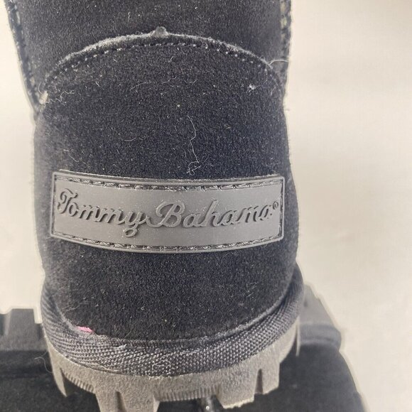 TOMMY BAHAMA AFET Size 7 Black Suede Women’s Ankle‎ Winter Cozy Boots Used - Picture 6 of 16